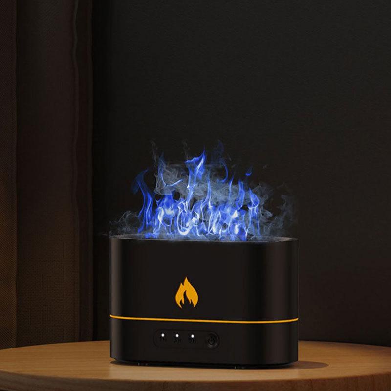 Creative Turret Aroma Diffuser: Realistic Flame Light with Large Spray Humidifier for Home Bedroom