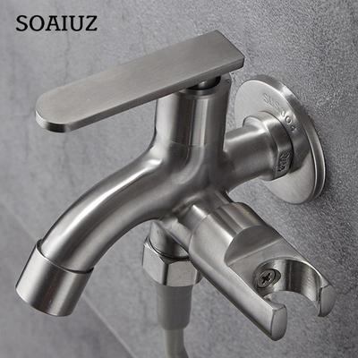 304 Stainless Steel Outdoor Garden Washing Machine Faucet Multifunctional Water Tap Double Bibcock Mop Tap