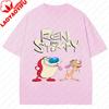La T-shirt Ren & Stimpy Anni '90 Retrò Nickelodeon Commedia Vintage Cotone Grafica Manica Corta Magliette Divertente Cartone Animato Tema Y2k Top