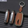 New Zinc Alloy+Leather Car Key Case Cover Shell Fob For Genesis G80    G70 G90 G90Rs4 Gv60 Gv80 Car Accesories