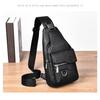 Men's Chest Bag USB Design Messenger Backpack Retro Fabric Shoulder Messenger Bag Sports Small Bag