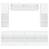 6 Piece TV Wall Unit with LED Lights White