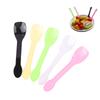 100Pcs Mini Plastic Spoons Flatware Spoons For Jelly Ice Cream Dessert Appetizer Spoon For Party Supplies Yellow Black Pink