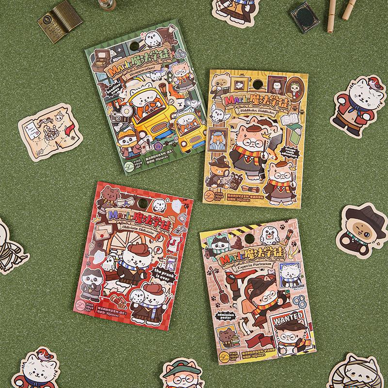 30 pcs/pack Cute Cartoon Stickers DIY Deco Scrapbooking Collage Junk Journal Creative Korea Stationery Craft Supplies