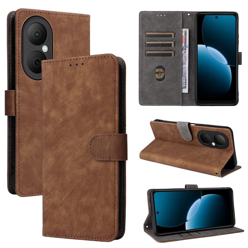 Flip Cover für Huawei Enjoy 80 4G PU-Leder Ganzkörperschutz Mit [RFID-Blockierung] Stoßfest Langlebig Retro Handyhülle