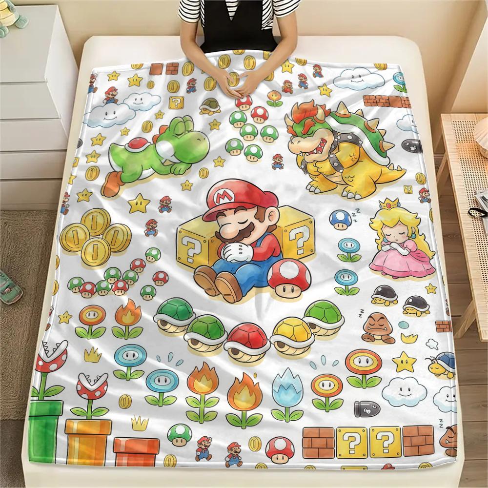 

Cute MarioPrint Flannel Blanket, High quality Comfortable for All Seasons, Home Decor, Warmth and Comfort 80cm x 120cm