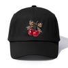 1pc BOW CHERRY Print Baseball Cap for Adults,Minimalist Retro Style Casual Soft Adjustable Dad Hat,Perfect As Gift