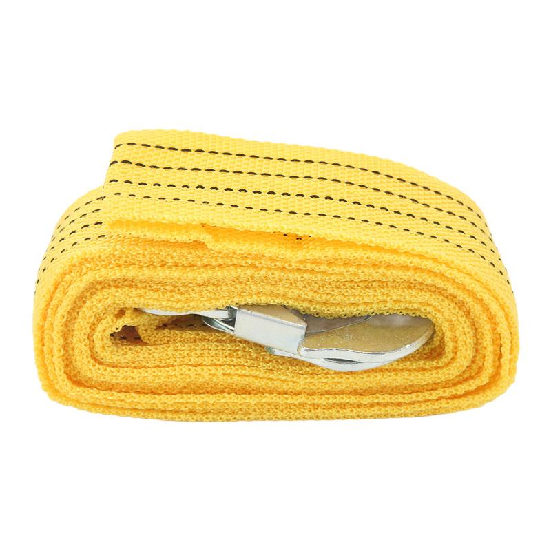 3T Car Towing Rope Strap with Hooks High Strength Polypropylene Steel for Emergency Trailer Trucks Emergency Towing Rope