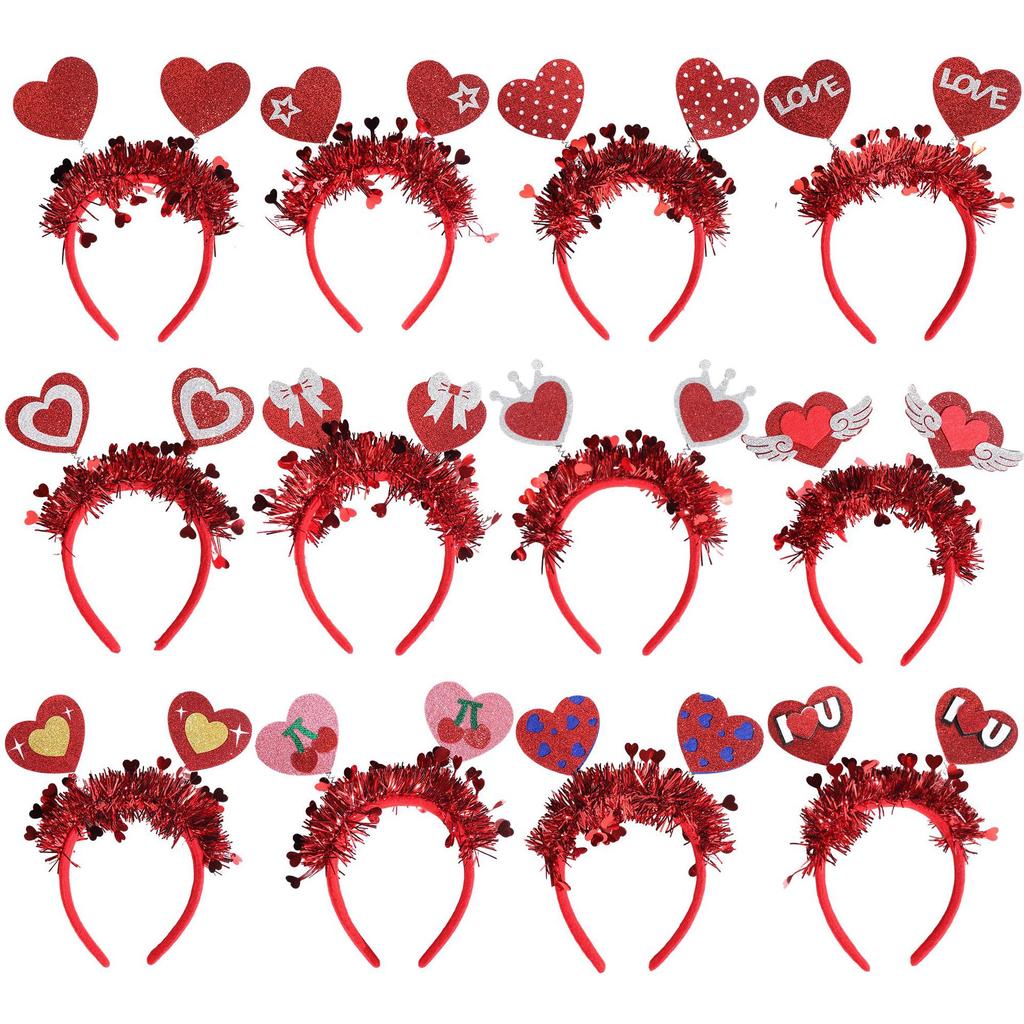 Wedding Decoration Headband Love Heart Hair Hoop Party Supplies Headband Eye Catching Valentine'S Day Headband For Photo