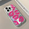 Sexy Style Pink Lip Print Pattern Soft Phone Case For iPhone 11 12 13 14 15 16 17 Pro Max Air X XR XS 7 8 Plus Mirror Back Cover