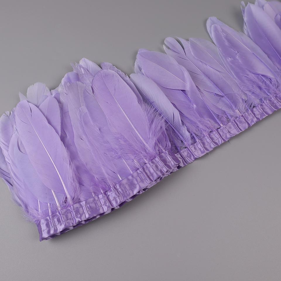 2M Natural Dyed Goose Feather Trims Real Geese Duck Feathers Fringe Ribbons For Handmade Crafts Pumas Wedding Accessories