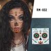 Autocollants de Tatouage Faciale Halloween & Jour des Morts Transfrontaliers - Autocollants Maquillage de Fête Florale