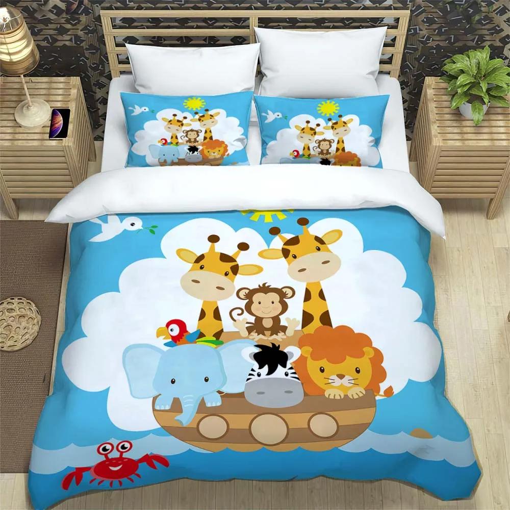 

Милый мультяшный принт, комплект постельного белья для мальчиков, мягкий и удобный, полный размер, настраиваемые комплекты постельного белья с одеялом EU single(135x200cm)