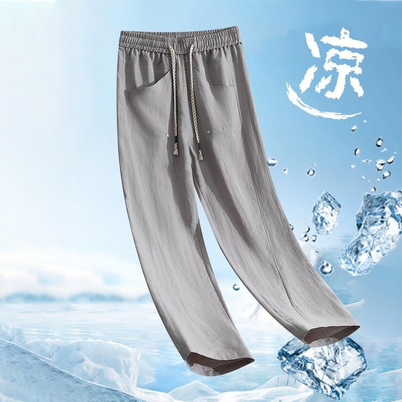 Mens Tencel Linen Blend Casual Pants Lightweight Breathable Straight Leg Trousers