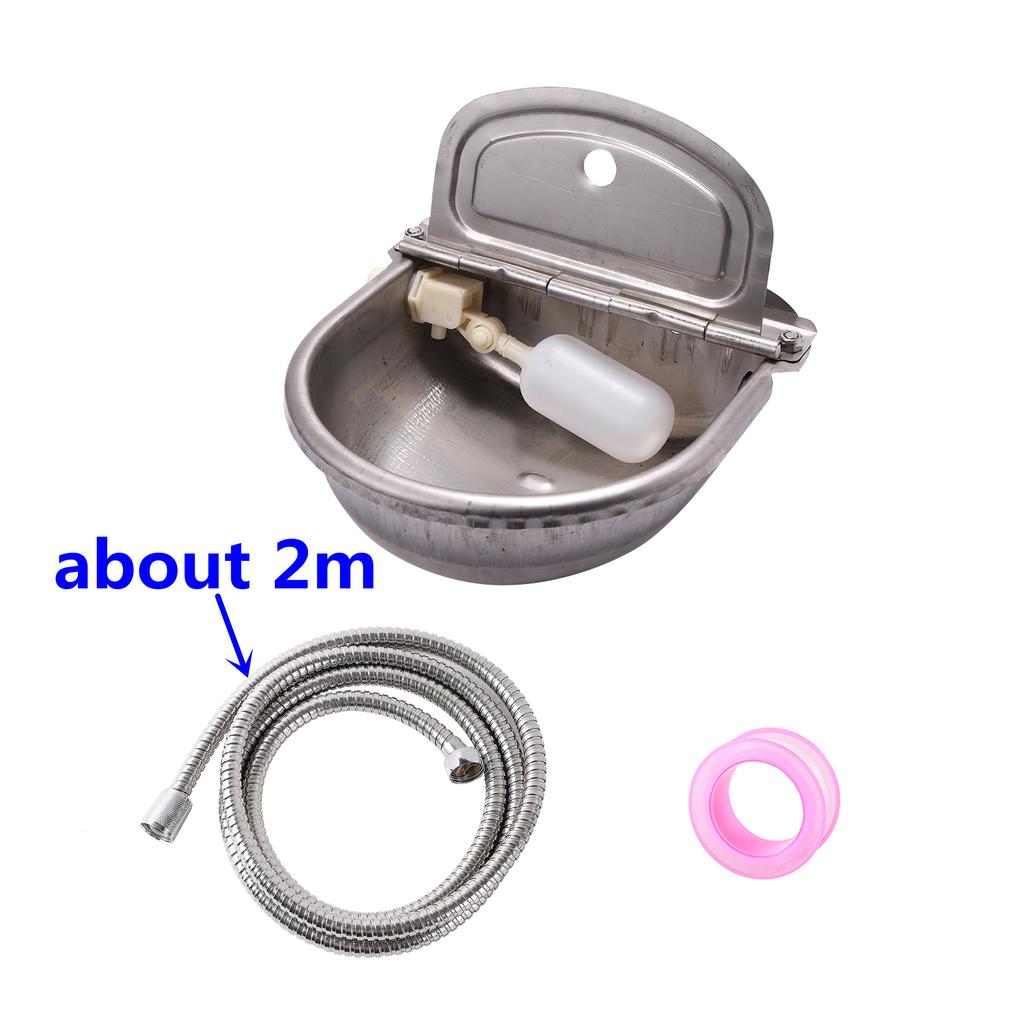 304 Stainless Steel Water Trough Horses Goats Sheep Pig Float Bowl Automatic Waterer Dog Drinking Bowl Cattle Tool Bull Acces