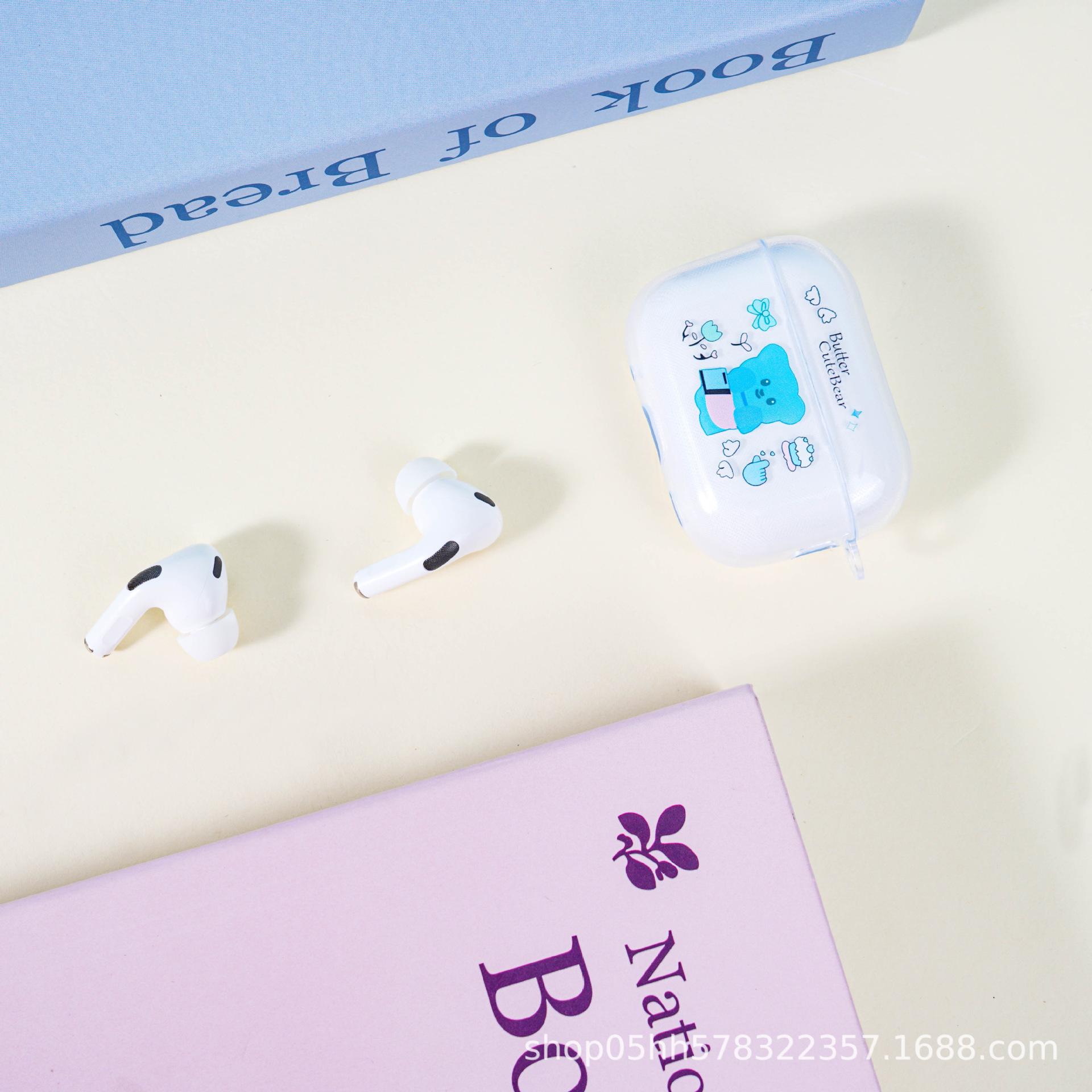 

Мультяшні Bluetooth-навушники Sanrio у вигляді кролика з кейсом, інкрустованим діамантами, та брелоком-підвіскою синій