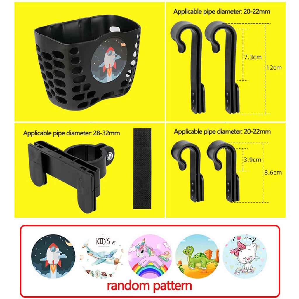 Coș de bicicletă față impermeabil Coș de bicicletă spate din plastic Coș de bicicletă cu curea de fixare pentru biciclete de băieți și fete Coș de răchită