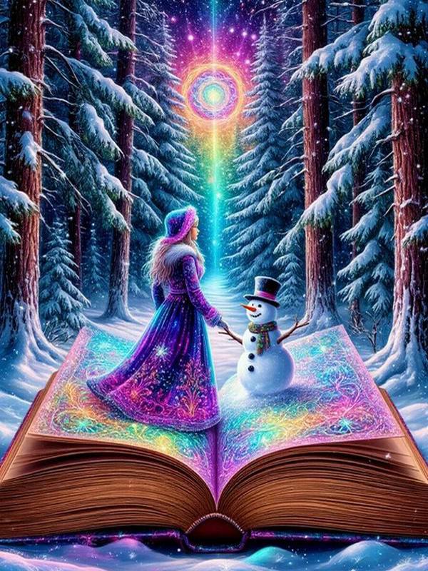 Diamond Painting New Collection Christmas Forest Scenery Book Diy Full Rhinestone Embroidery Girl Mosaic Cross Stitch Kits Wall Decor