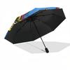 1pc Pippi Longstocking Automatic Folding Umbrella - Compact 8-Rib Design, Durable Plastic & Iron, Daily Use Z1230054