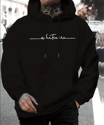 Fashionable Men's Hoodie with Street Casual Sports Style Long Sleeve and Kangaroo Pocket Fleece Sweatshirt for Autumn and Winter
