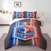 France FFF Neon Blue White Red Rooster Crest Bedding set (1 duvet cover, 2 pillowcases, duvet not included), Soccer Badge Art Print