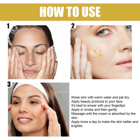 50g/Box Face Cream Non-Irritating Fast Absorption No Alcohol Effective Multifunctional Moisturizing Gentle 24K Golden Frost Oil Control Cream for Girl