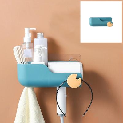 Home Haartrockner Rack Zweifarbiges Badezimmerregal im nordischen Stil Wandbehang Lagerregal