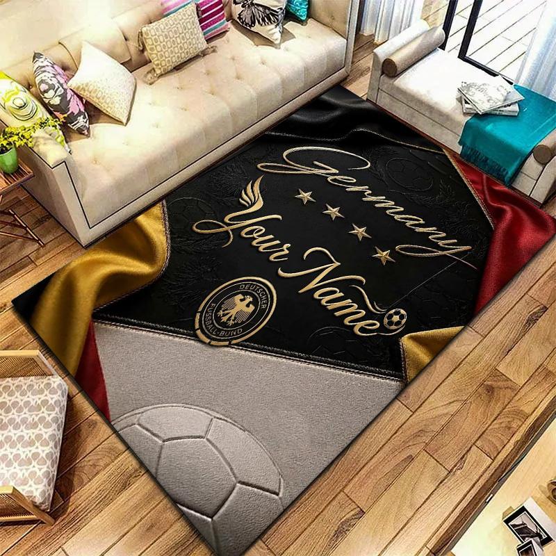Germany Football Crest Custom Name Carpet Rug For Living Room Bedroom Home Sofa Decoration Kids Play Nonslip Floor Mat