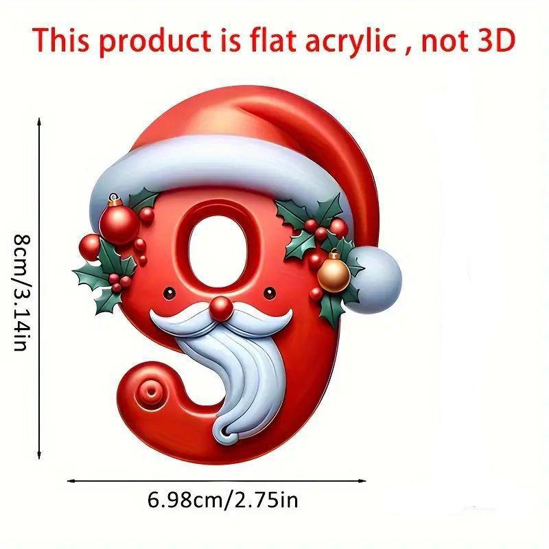 

1Pcs Digital Pendant Christmas Decoration Xmas Tree Hanging Ornaments DIY Home Wall Decor New Year Navidad Schoolbag Accessories 1Pcs