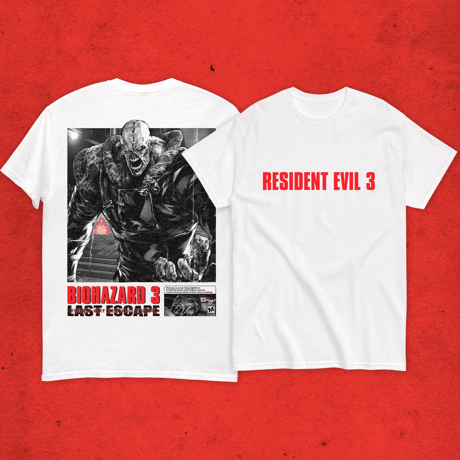Resident Evil 3 Nemesis T shirt: Survival Horror Game Clothing | Limited Japan Version S