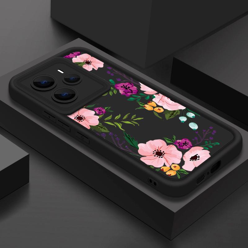 Für Xiaomi 14T Pro 13T Poco X7 F6 X6 Pro Redmi Note 14 Pro 13 12 11 Hülle Blumendruck Weiches Silikon Stoßfest Linsenschutz TPU Matt Handyhülle