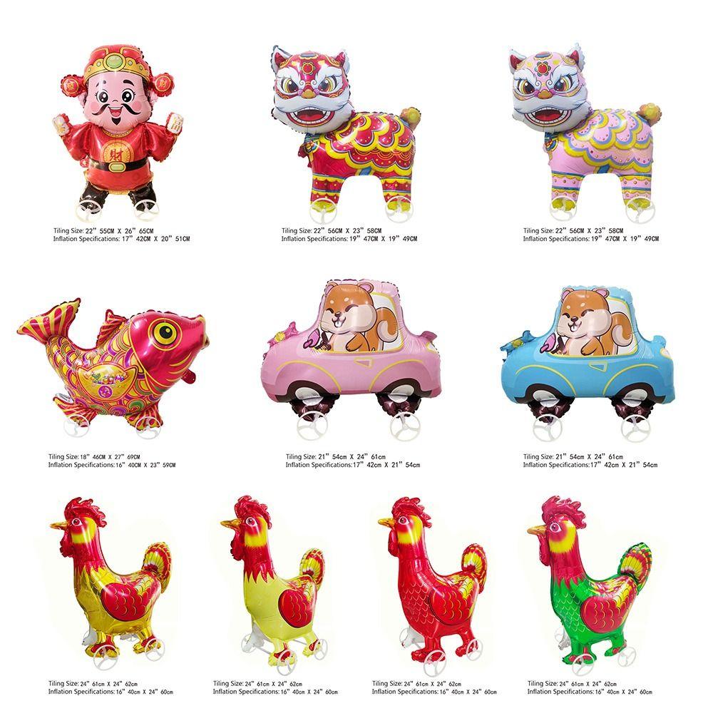 4D Design Walking Balloon Large Size Aluminum Film Aluminum Foil Balloon Cartoon Animal Elephant Stand Cartoon Balloon