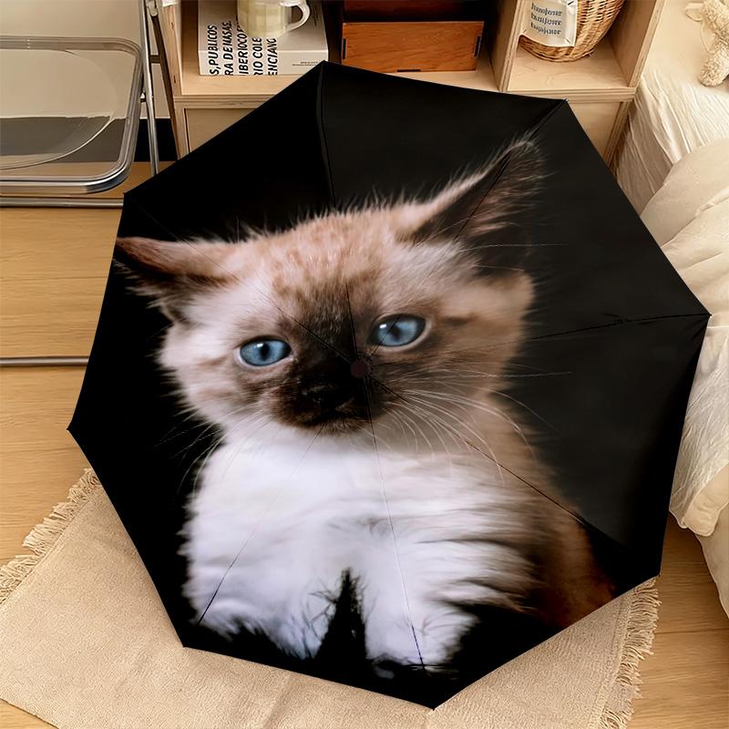 1PC Kittens  Automatic Umbrella - Suitable Travel Outdoor Portable Umbrella Birthday Gift Daily Essentials