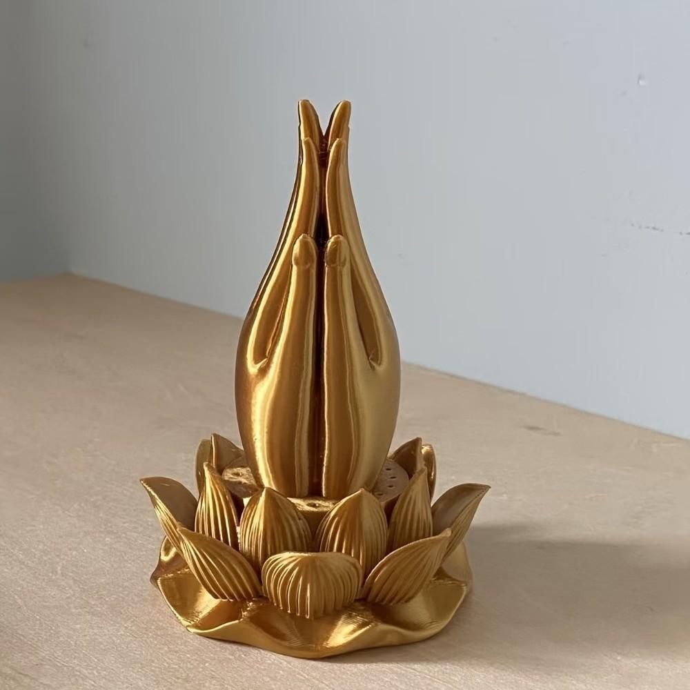 3D Printed Lotus Hand Incense Holder Praying Hand Tabletop Incense Base Living Room