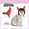 Uroczy zestaw kostiumów na Halloween dla zwierząt, zawierający czarne rogi i słodką brązową perukę typu bob dla psów i kotów