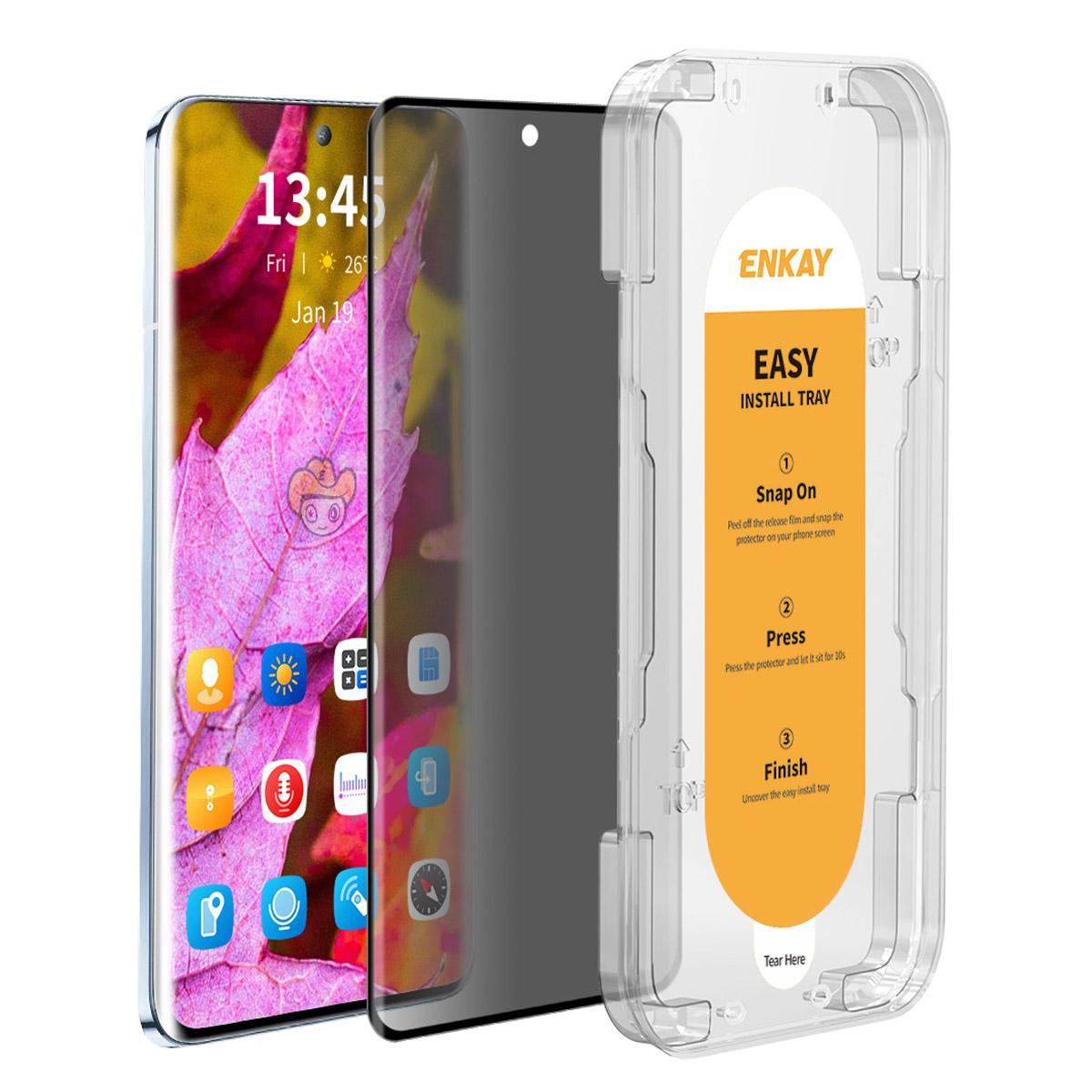 

ENKAY HAT PRINCE Privacy Screen Protector for Oppo Reno13 Pro 5G/Realme 14 Pro+ 5G 3D Curved Screen Film with Installation Tool Type A