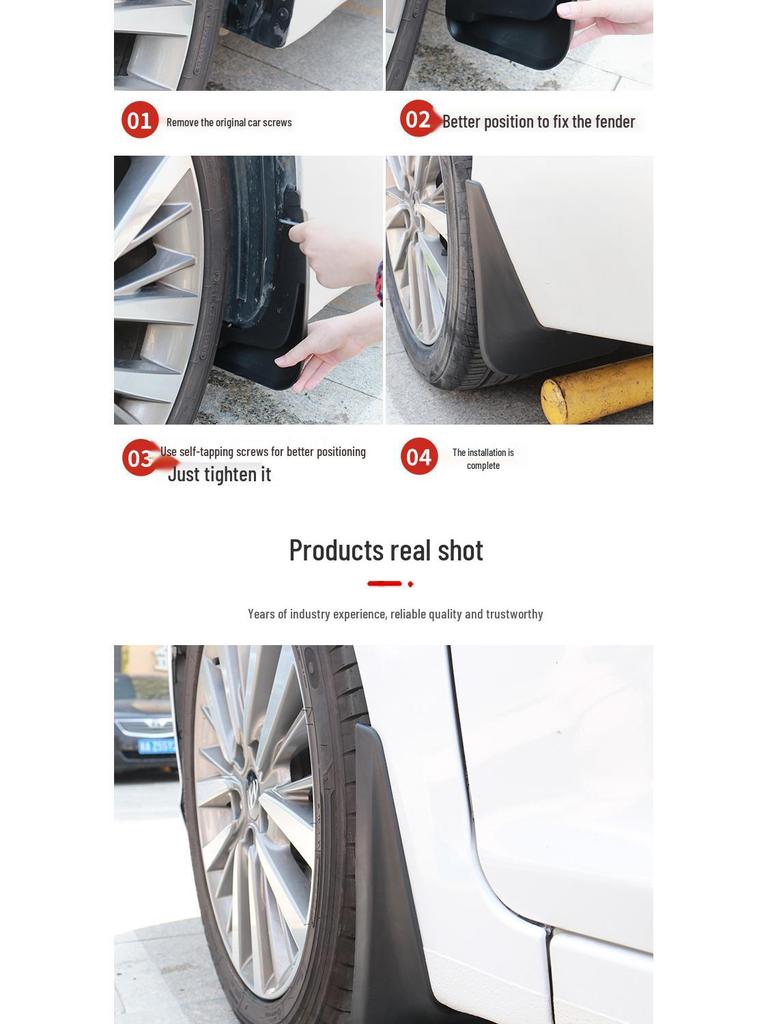 Tesla Model Y (2021-2024) Soft Rubber Rear Wheel Fender Mud Flaps