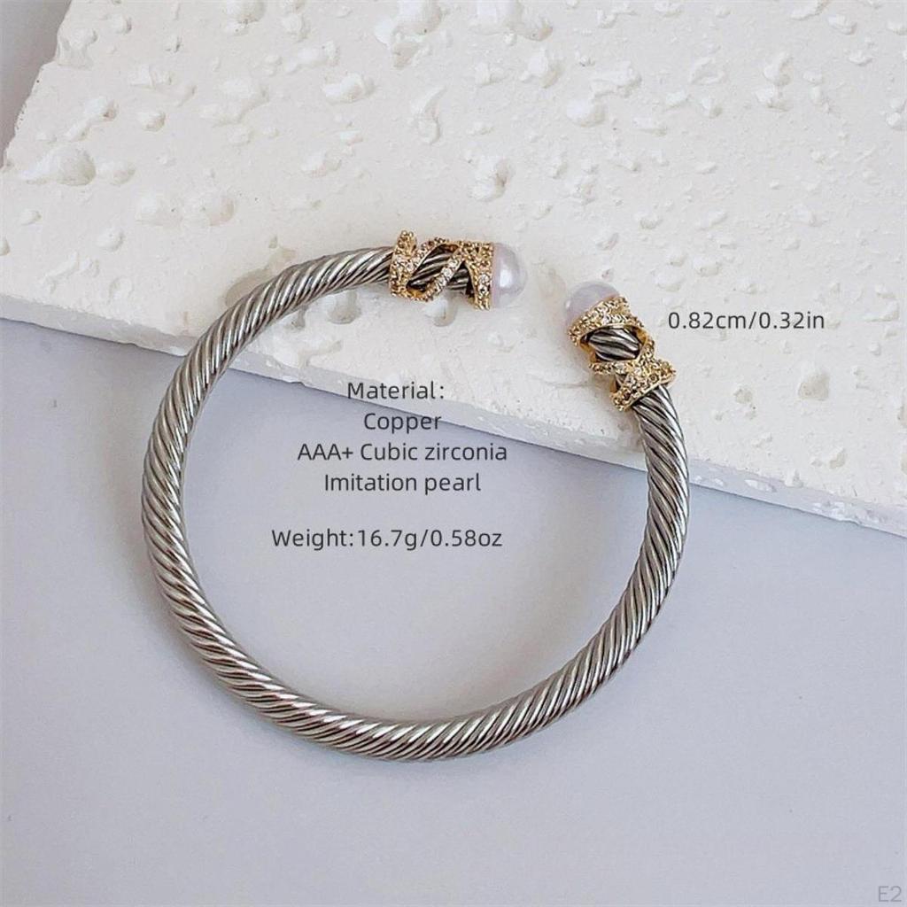 Twisted Cable Wire Bracelet Metal Unique for Women Bangle Jewelry Accessory