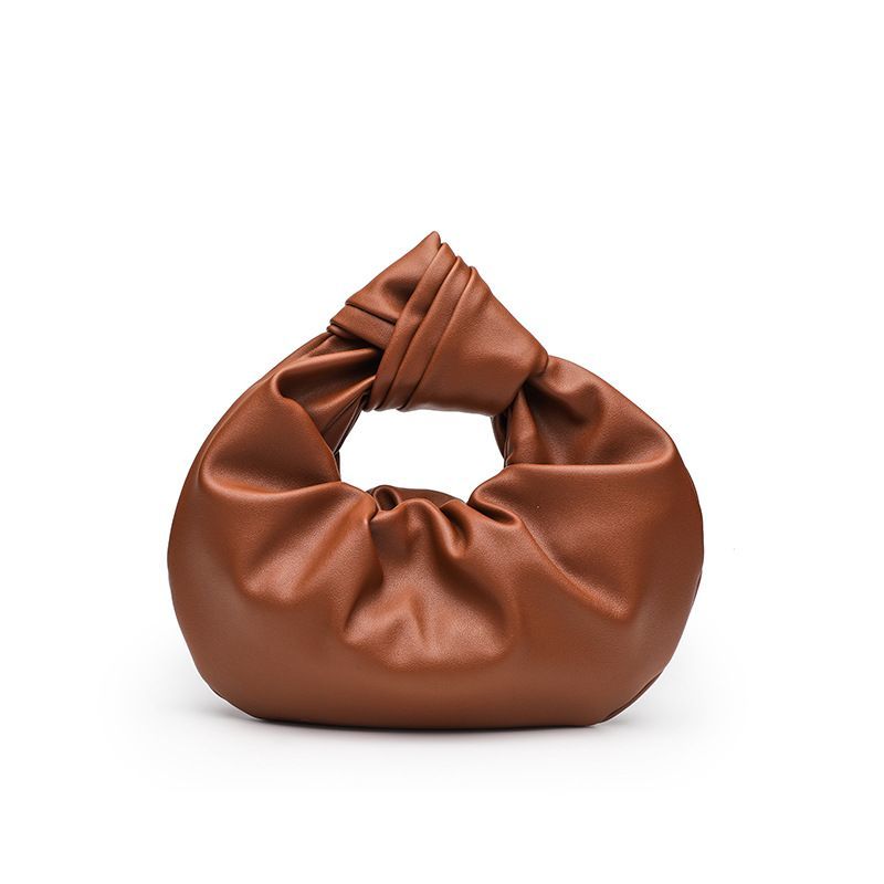 Fashion Street Trend Pleated Bag Women Stitching Soft Leather Large Capacity Handbag Ladies Casual Sle Versatile Hand Carry Bag