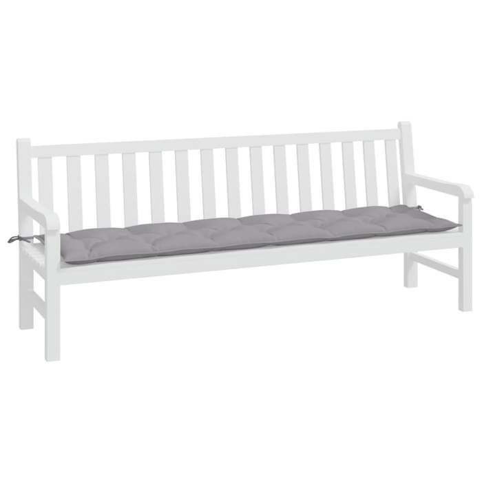 VidaXL Coussin de Banc de Jardin, Revêtement de Banc avec Jeux de Cordes, Coussin d'Extérieur Imperméable, Gris 200x50x7 cm 361641