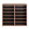 VEVOR Wood Literature Organizer 12 Compartments Office Mailboxes Brown, Countertop Literature Sorter for Files Documents Papers