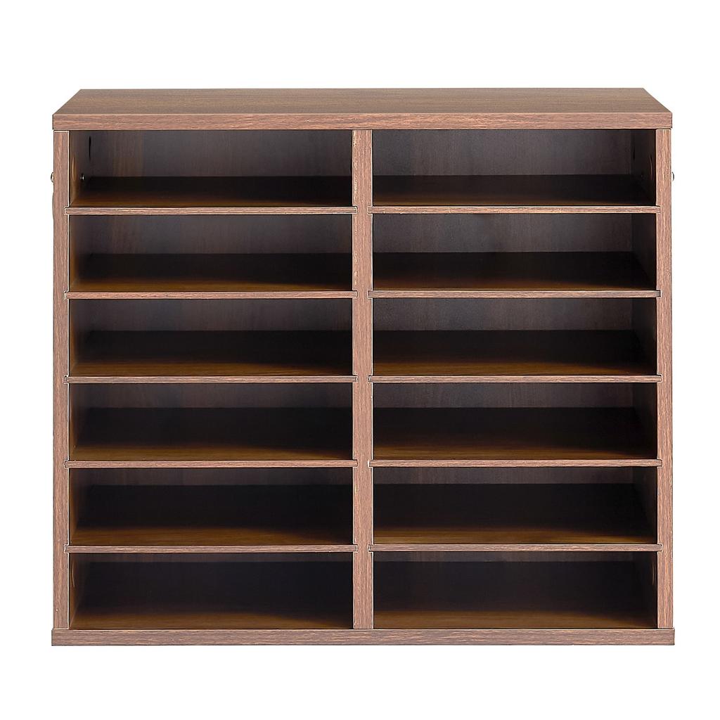 VEVOR Wood Literature Organizer 12 Compartments Office Mailboxes Brown, Countertop Literature Sorter for Files Documents Papers