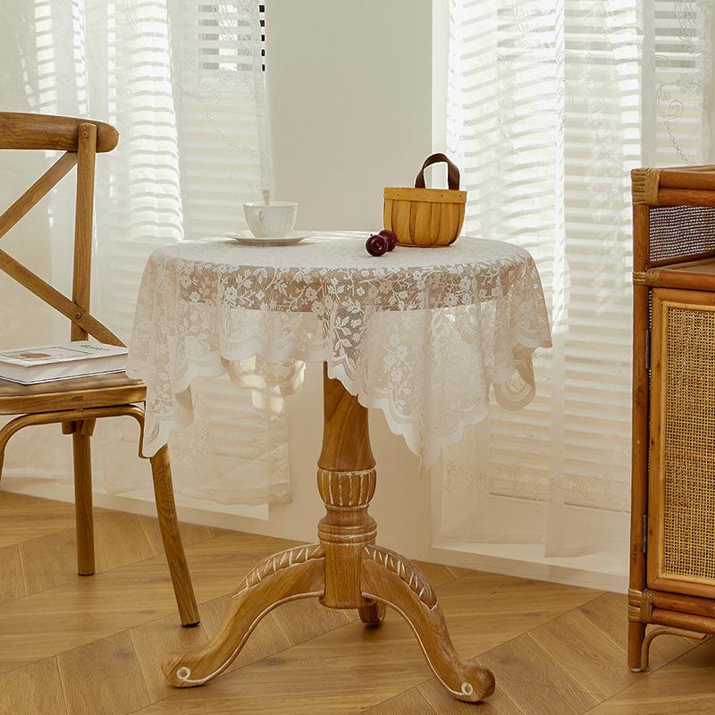 European Oil-Proof Lace Hollow Table Cloth Light Luxury High-End Tea Table Cloth Refrigerator Cloth Long Tablecloth