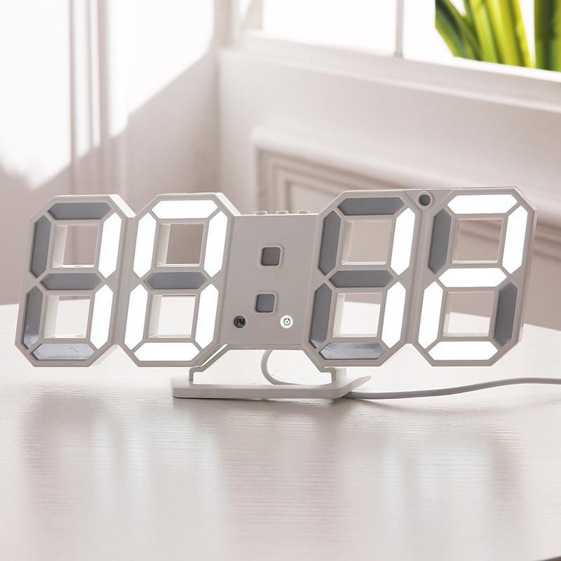 3D Three-dimensional Clock LED Alarm Clock Korean Electronic Clock Living Room 3D Wall Clock Digital Clock