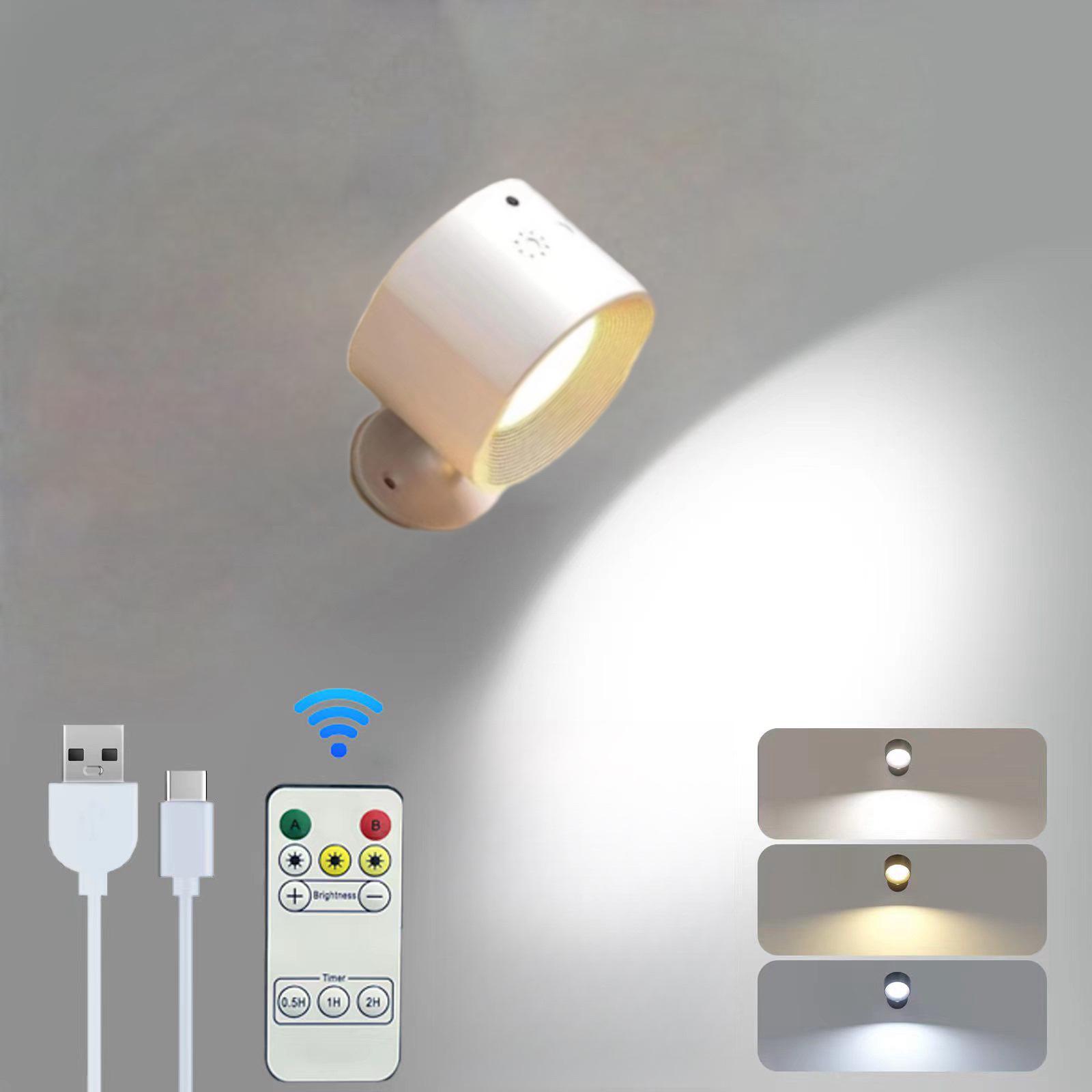 

Rechargeable LED Wall Light with Timer - Eye-Protective Lamp for Living Room, Staircase, or Bedroom 5W