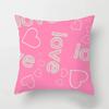 Love Heart Letters Floral Pillowcase Modern Nordic Fashion Pink Cushion Cover Sofa Seat Wedding Decorative Throw Pillows Cover