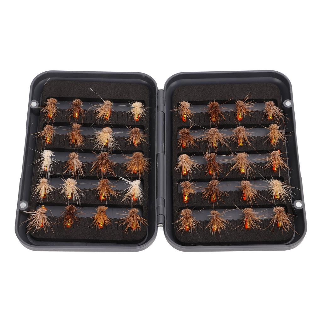40Pcs Fly Fishing Bait Stainless Steel Fly Fishing Lures Kit with Storage Box Fish Accessories