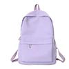 Lightweight Solid Color Nylon Casual Backpack for High School Students, Ideal for School Travel Daily Use