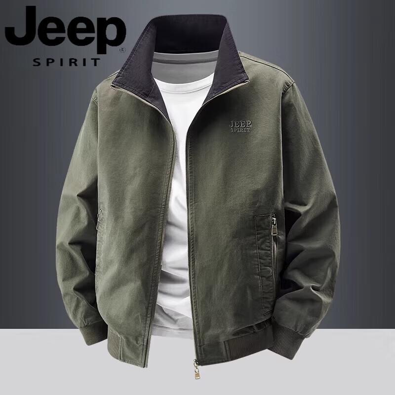 JEEP SPIRIT Men s Reversible Stand-Collar Cotton Workwear Jacket 2XL