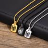 German Eagle Square Neckalces for Men, Stainless Steel Big/Small Dog Tag Pendant Necklace,Trendy Germany Jewelry Gift
